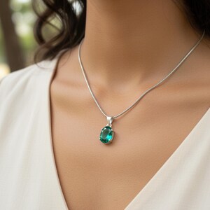 Chakra Balancing Emerald Pendant Necklace