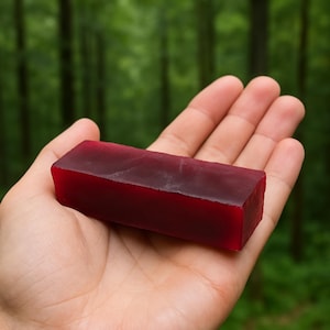 Synthetic Red Ruby Gem Slice 575CT| Lab Grown Rectangular Block for Jewellery Making, Reiki Healing, Root Chakra Energy Stone for Meditation