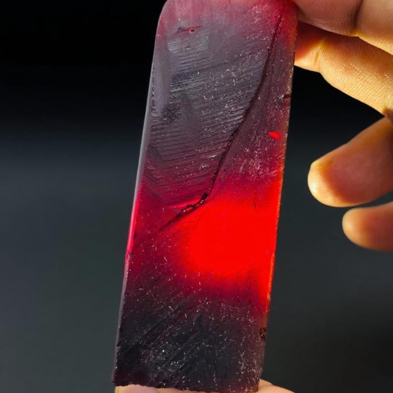 Red ruby block for pendant design