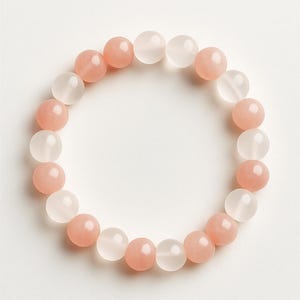 Rose Quartz & Moonstone Bracelet | Love, Intuition Healing Crystal for Emotional Balance | Natural Gemstone Jewellery for Men, Women