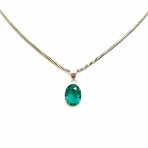 Natural Green Emerald Pendant Oval Shape