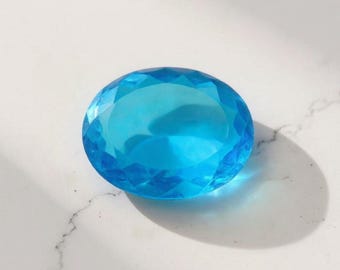 Topazio blu svizzero AAA – Forma ovale sfaccettata, pietra sciolta da 90-100 carati