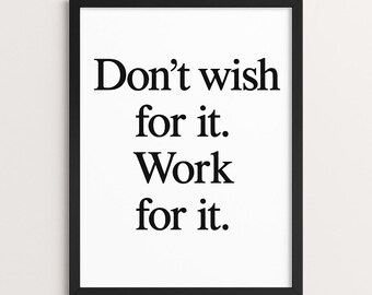 Ingelijste poster met motiverende quote: minimalistische kantoormuurkunst