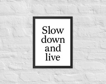 Mindfulness ingelijste poster: minimalistische muurkunst met motiverend citaat