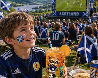 Scotland Football Fan Pint Glass, World Championship Fanmade Beer Glass, Scottish Soccer Supporter Cup, Sports Bar Gift