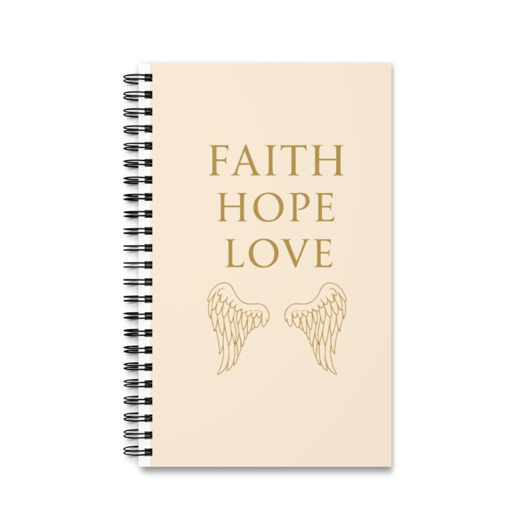 Faith Hope Love Angel Wings Spiral Journal | Inspirational Notebook - Etsy