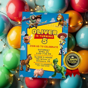 Toy Story Birthday Party Invitation – Editable Canva Template for a Fun-Filled Adventure