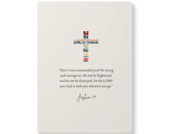 Christian Softcover Journal | Floral Cross with Joshua 1:9 Scripture