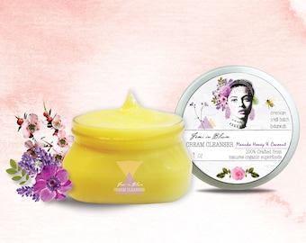 Manuka Honey & Coconut Organic Cream Cleansing Balm / Nourishing Gentle Facial Cleanser For Sensitive Skin / Removes Makeup, Dirt Impurities