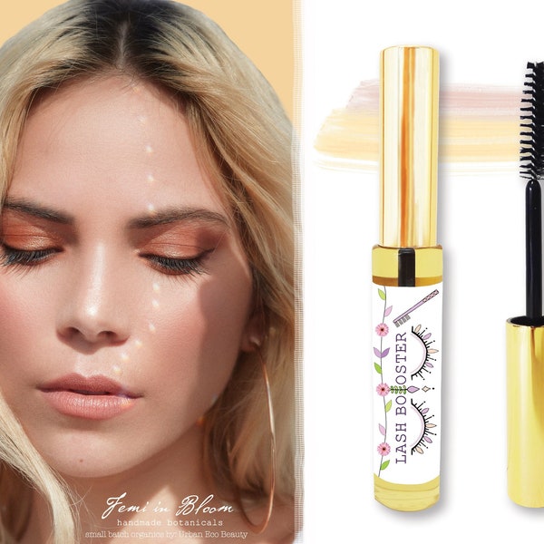Organic Lash and Brow Growth Booster Serum / Mascara Brush Style / Plant Based Vitamin Nutrients / Lengthen, Repair Strengthen Fuller Lashes