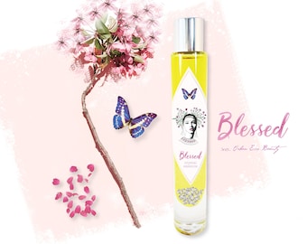 BLESSED Aromatherapy Natural Perfume Fragrance Oil Blend / Floral Rose Jasmine / Natures Healing with Essential Oils, Relaxing, Calming