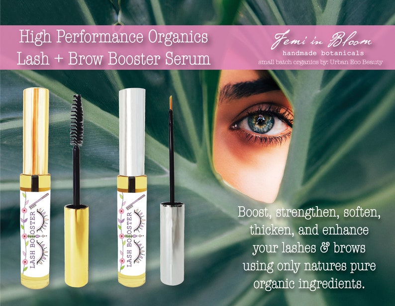 Organic Lash and Brow Growth Booster Serum / Mascara Brush Style / Plant Based Vitamin Nutrients / Lengthen, Repair Strengthen Fuller Lashes image 8