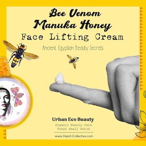Organic Face Lifting Manuka Honey Bee Venom Boosted Day To Night Cream / Radiant Youthful Anti-Aging Facial Cream / Holistic Skin Superfood image 6