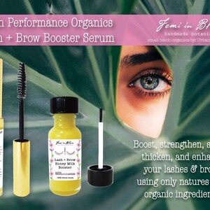 Organic Lash and Brow Growth Booster Serum / Mascara Brush Style / Plant Based Vitamin Nutrients / Lengthen, Repair Strengthen Fuller Lashes image 9