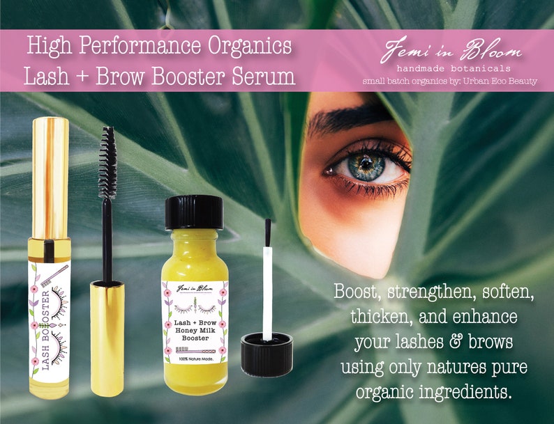 Organic Lash and Brow Growth Booster Serum / Mascara Brush Style / Plant Based Vitamin Nutrients / Lengthen, Repair Strengthen Fuller Lashes image 9