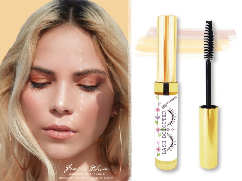 Organic Lash and Brow Growth Booster Serum / Mascara Brush Style / Plant Based Vitamin Nutrients / Lengthen, Repair Strengthen Fuller Lashes image 1
