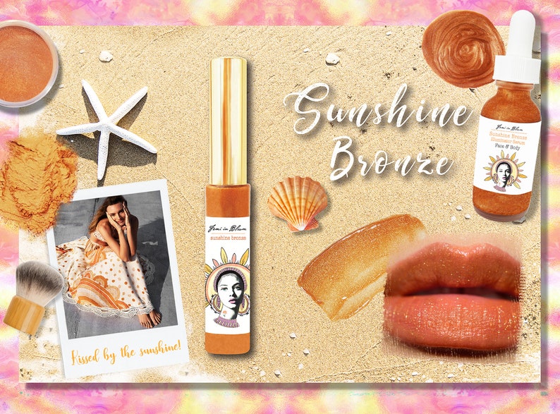 Sunshine Bronze Sheer Shimmer Organic Lip Gloss Plumper Treatment / Plant-based, Manuka Honey, Bee Venom / Lip Booster, Moisturize, Hydrate image 8