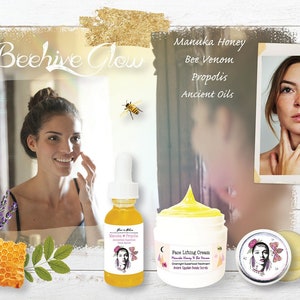 Organic Face Lifting Manuka Honey Bee Venom Boosted Day To Night Cream / Radiant Youthful Anti-Aging Facial Cream / Holistic Skin Superfood image 7