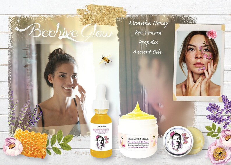 Organic Face Lifting Manuka Honey Bee Venom Boosted Day To Night Cream / Radiant Youthful Anti-Aging Facial Cream / Holistic Skin Superfood image 7