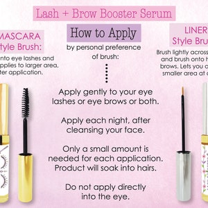 Organic Lash and Brow Growth Booster Serum / Mascara Brush Style / Plant Based Vitamin Nutrients / Lengthen, Repair Strengthen Fuller Lashes image 7