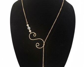 Hammered Metal with Pearl Accents Necklace