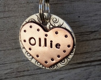 Ollie -Pet ID tag- mixed metal dog tag