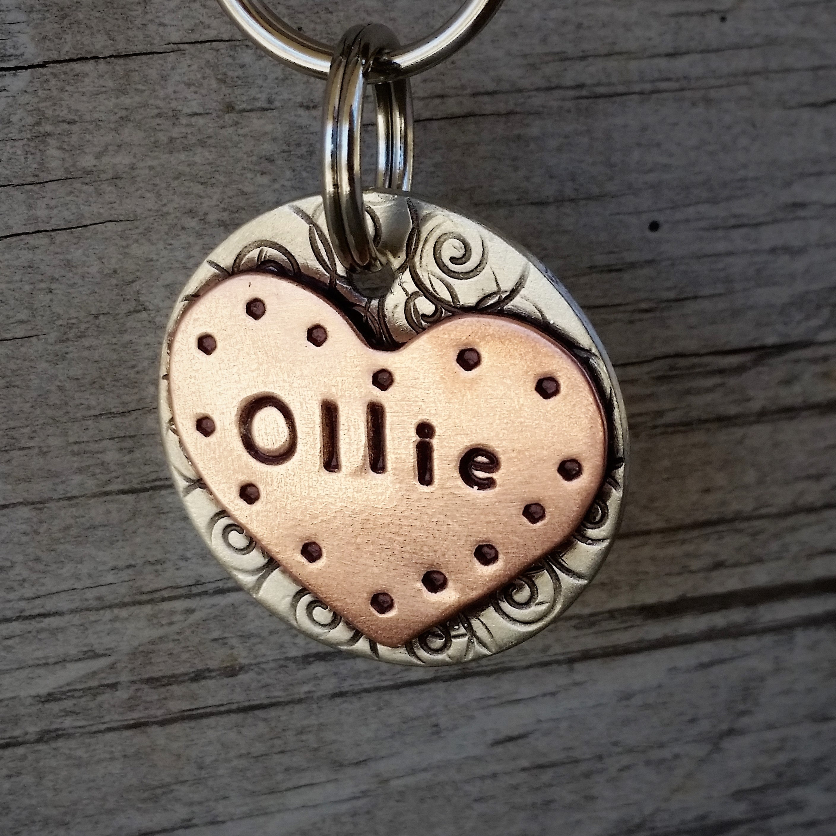 Ollie -Pet ID tag- mixed metal dog tag