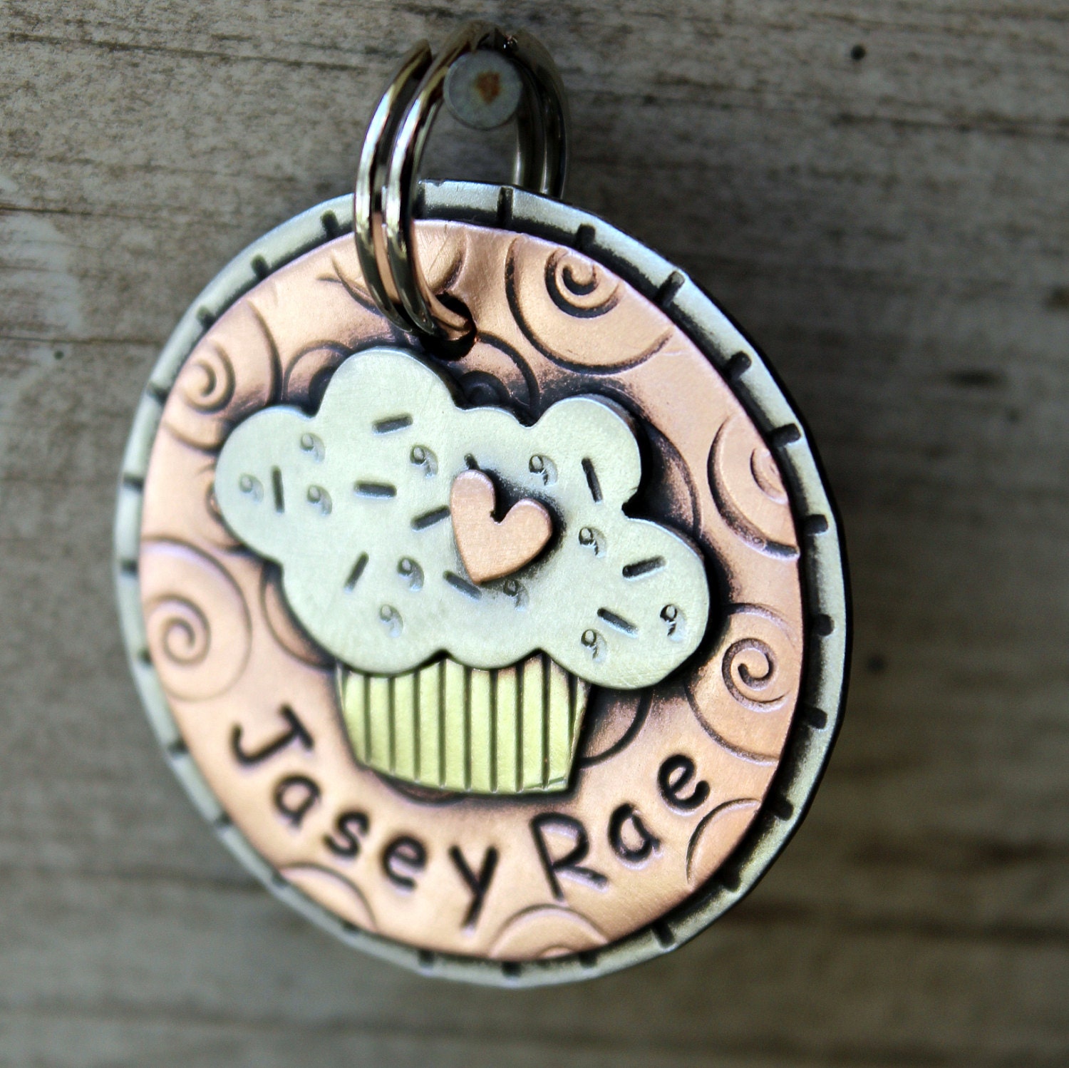 Dog Tag- Custom pet ID tag- Dog Tag- personalized metal Cupcake tag
