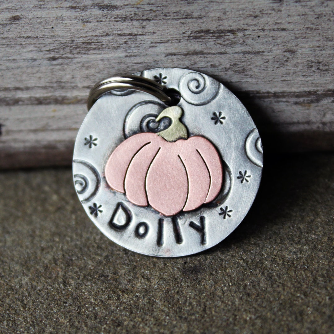 Custom Dog Id Tag Mini Pumpkin Dog Tag Etsy