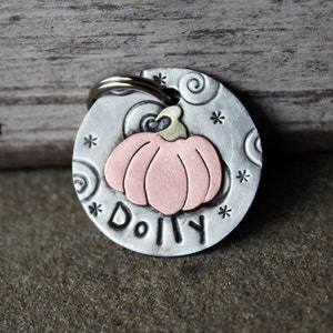 custom dog id tag-  mini pumpkin dog tag