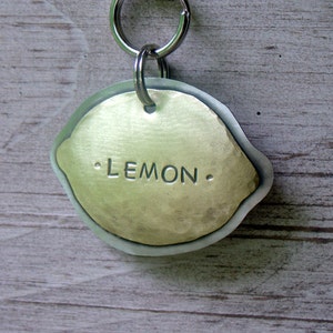 Custom Lemon Dog ID Tag, Pet ID Tag, Personalized Lemon ID Tag, Dog tag for Dogs image 1