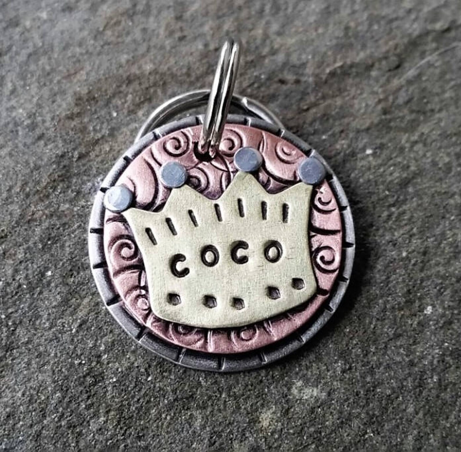 Small to Medium Dog ID Tag CROWN Pet Id Tag Etsy