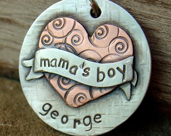 Pet Tag - Dog ID Tag - Dog Tag - Personalized - tattoo inspired for cool pups- daddy's girl and mama's boy