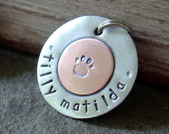 Dog ID tag- personalized mixed metal tag Sealed with a Paw