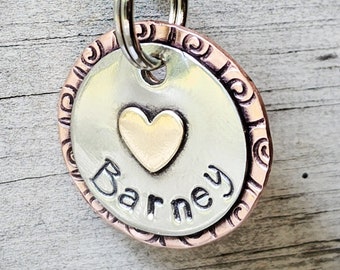 Pet Id Tag • Dog Id Tag • Dog Tag for Dogs • Personalized Tags • Dog Id Tag Engraved • Unique Dog Id Tag • Heart • Barney