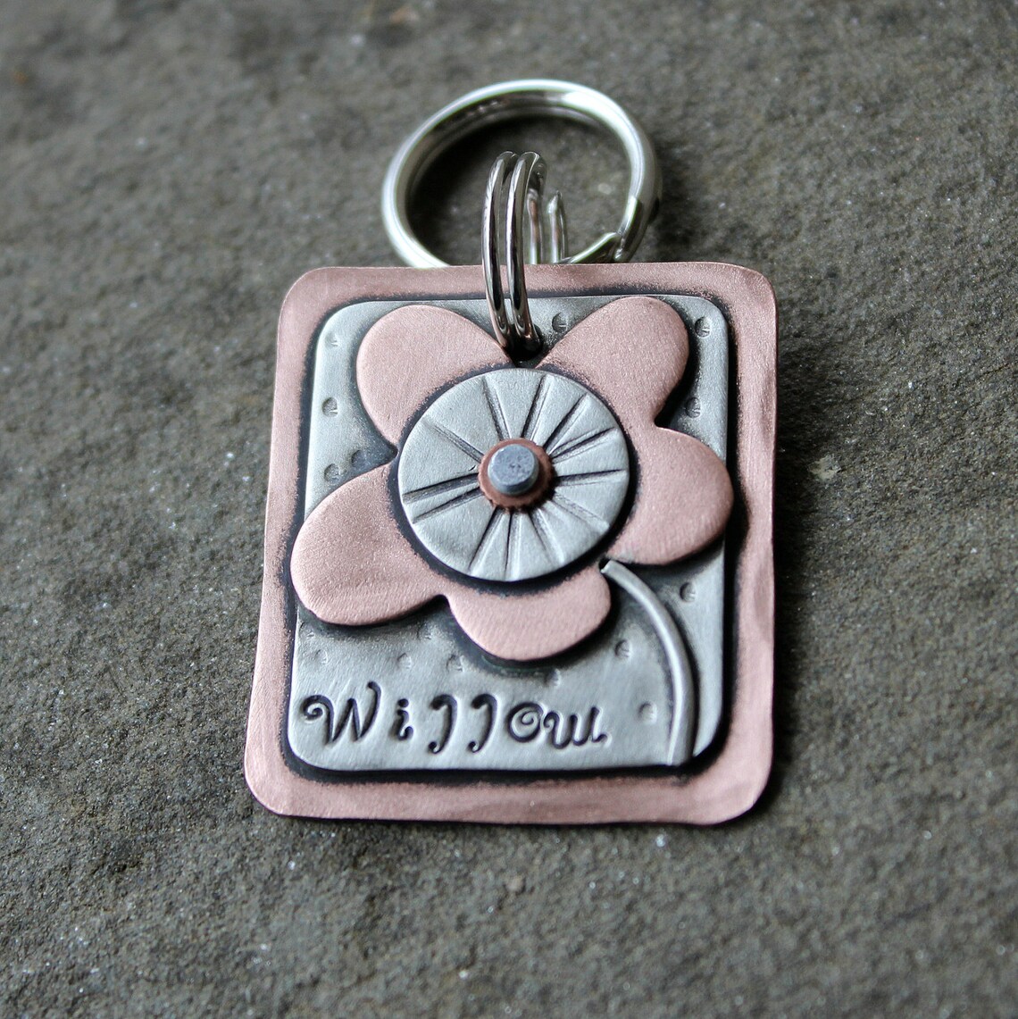 Custom Dog Tag Personalized Mixed Metal Tag for Pets the Etsy