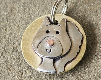 Small Dog ID Tag- Dog tag- Pet Name tag-Woodland Animals Tag- Critters- Bear- Deer- Raccoon- Owl- Rabbit- Fox- Squirrel