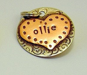 Custom pet ID tag- personalized metal name tag for dogs and cats-  th…