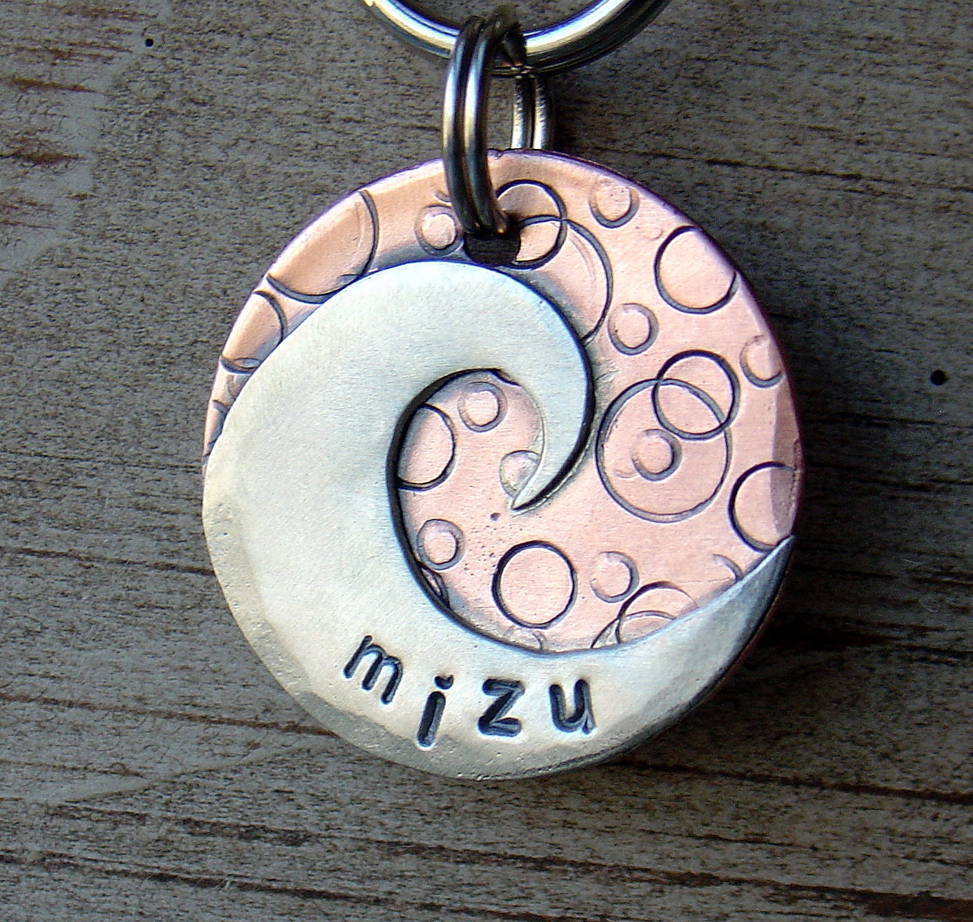 Dog ID Tag and key fob-  Waves