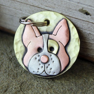 Dog Tag - Dog ID Tag - Pet Tag - French Bull Dog- Frenchie-Boston Terrier-dog tag for collar- Peronsonlized Dog ID-doggonetags