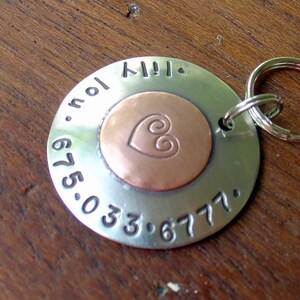 Large Dog ID Tag-sealed with a heart