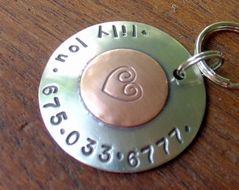 Large Dog ID Tag-sealed with a heart