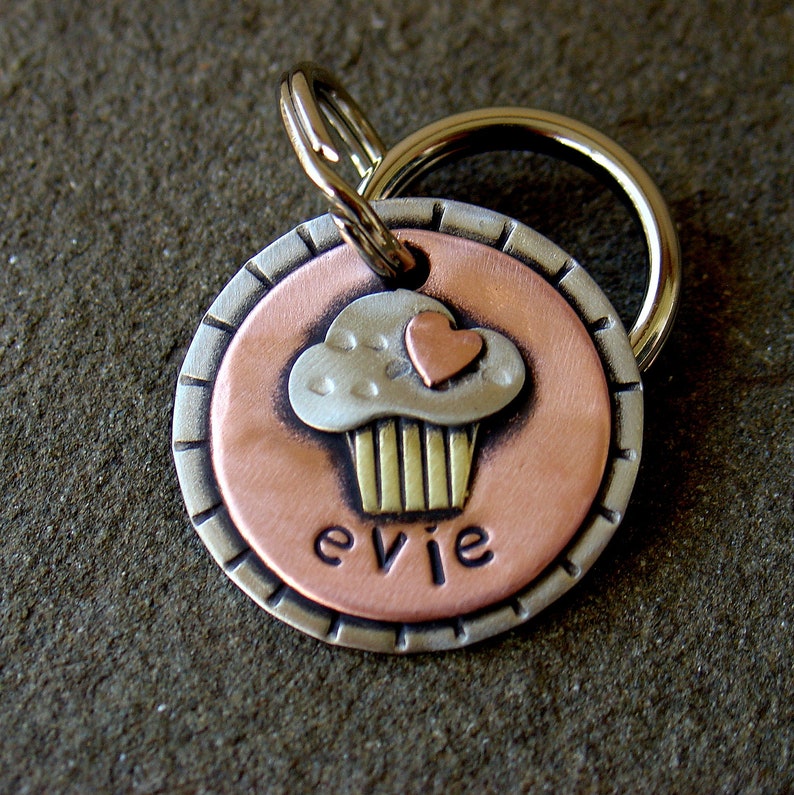 Pet ID tag Mini Cupcake for small dogs and cats image 2