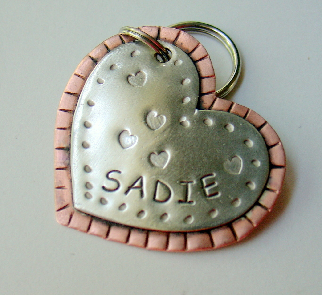 I heart my pup- mixed metal pet id tag