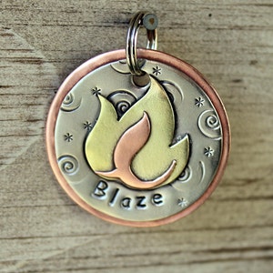 Dog Tag - Dog ID Tag - Pet Tag - FIre Dog tag- Blaze