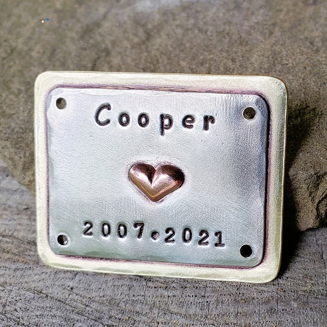 Urn Plate for Dogs and Cats Pet Memorial Name and Date Plate Only for