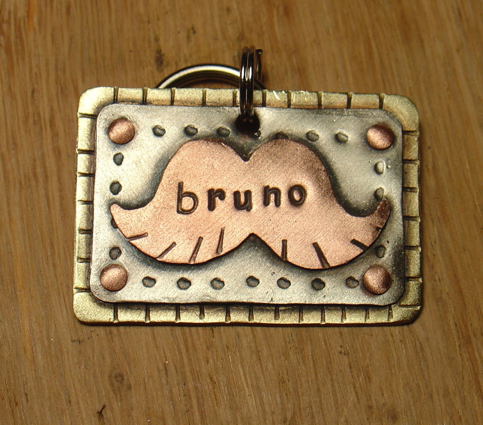 Dog ID Tag Handlebar Mustache Etsy