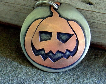 Dog ID Tag-  Jack O Lantern