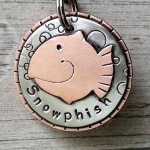 Fish Pet ID Tag - dog id tag - Dog Collar Tag - Pet ID Tag - Unique Pet Tag - Engraved - Custom Dog tag - Personalized Fish tag