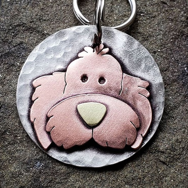 Goldendoodle Dog Tag - Large Dog ID Tag -Personalized doodle dog tag or key chain-smooth coat doodle dog id tag